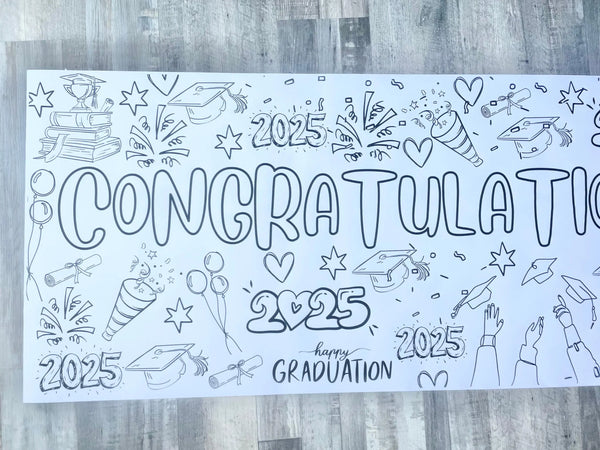 Graduation Theme Coloring Banner