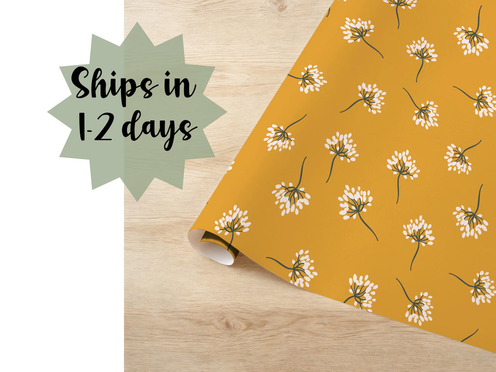 Vintage Dandelion Wrapping Paper  Retro Floral Gift Wrap Special Occasion Nature Inspired Packaging for Birthdays Wedding Retro Flower Cute