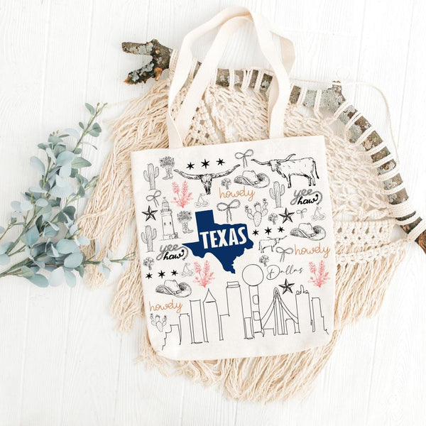 Organic Texas Tote Bag – Eco-Friendly Cowgirl Gift & Grocery Tote