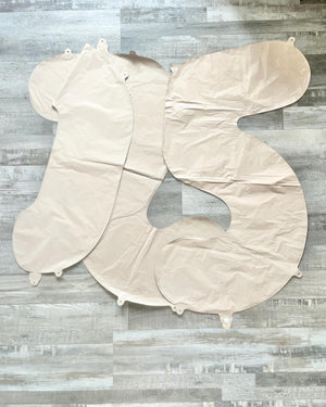 Beige Large 8 Year Old Balloon Birthday Tan Balloons Jumbo Boho Bday Mylar Minimalist Decor 30" Photoshoot Prop Cream Any Number Balloon