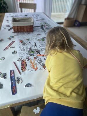 Race Car Coloring Banner