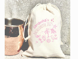 Personalized Bridal Party Hangover Kit Bag Custom Name Bachelorette Disco Pink Cocktail Bag Birthday Trip Girls Recovery Kit Survival Beach