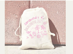 Personalized Bridal Party Hangover Kit Bag Custom Name Bachelorette Disco Pink Cocktail Bag Birthday Trip Girls Recovery Kit Survival Beach