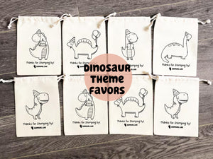 Custom Dinosaur Theme Party Favor Bag Stomping By Birthday Coloring Eco Friendly Drawstring Craft Kit for Kid Personalized Name Toddler