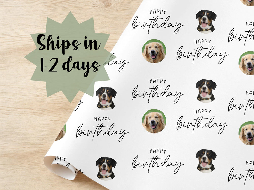 Personalized Birthday Sentimental Gift idea Dog Photo Custom Wrapping Paper Wedding Day Gift Special Occasion Paper Wrap Pet Portrait Cat