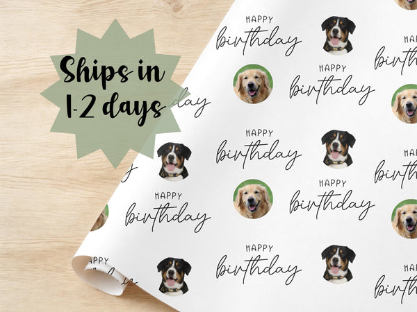 Personalized Birthday Sentimental Gift idea Dog Photo Custom Wrapping Paper Wedding Day Gift Special Occasion Paper Wrap Pet Portrait Cat