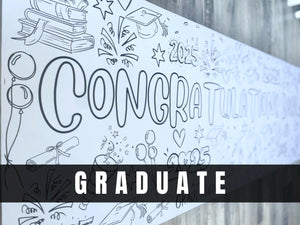 Graduation Theme Coloring Banner