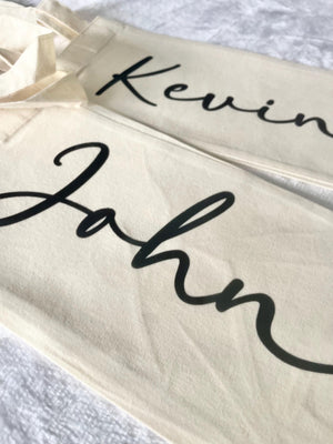 House Gift Personalized Name Minimalist Unique Reusable Bag Wine Flower Bag Eco Friendly with Handle Bottle Gift Washable Neighbor Present