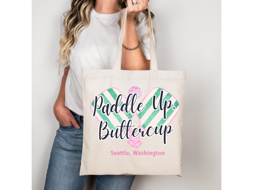 Organic Custom Pickleball Tote Bag Gift Mom Funny Girlfriend Bag Pickleball Lover Paddle Bag Team Gift idea Court Bag City State Personalize