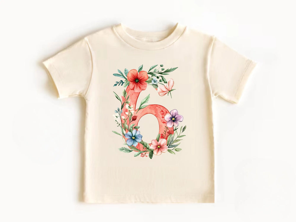 Pink Six Year Old Floral T Shirt