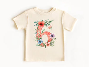 Pink Six Year Old Floral T Shirt