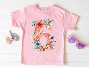 Pink Six Year Old Floral T Shirt