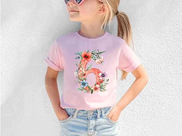 Pink Six Year Old Floral T Shirt