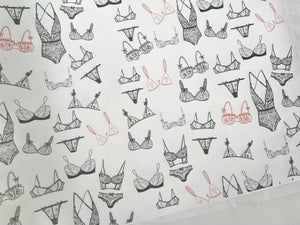 Lingerie Wrapping Paper Minimalist Wedding Day Bridal Shower Gift Wrap Anniversary Friend Paper Wrap Engagement Black and White