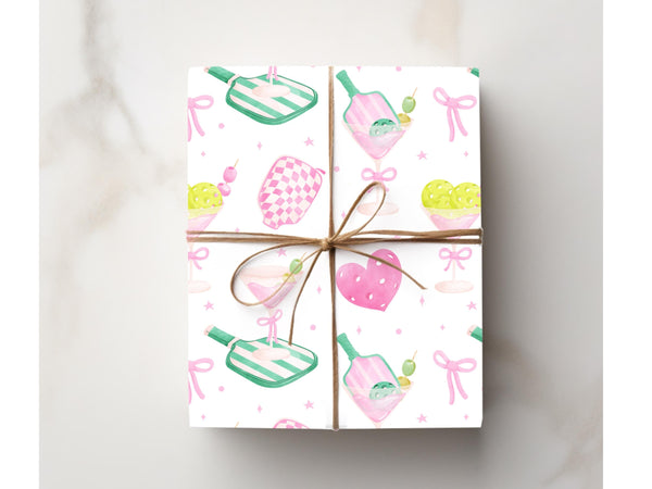 Pickleball Wrapping Paper Martini