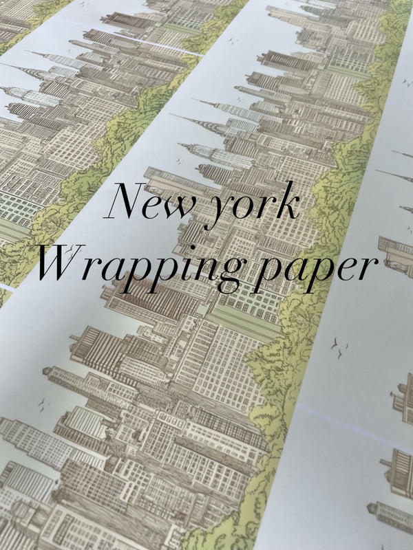 New York Wrapping Paper NYC Gift Wrap NY Drawing Outline Gift Move to NYC Wedding Skyline Gift Wrap Manhattan Paper Brooklyn