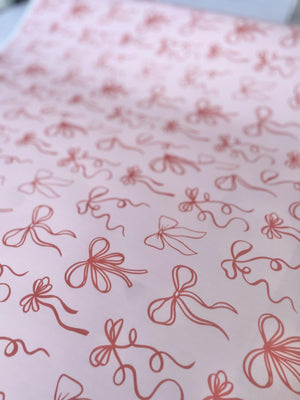 Pink Red Coquette Bow Gift Wrap