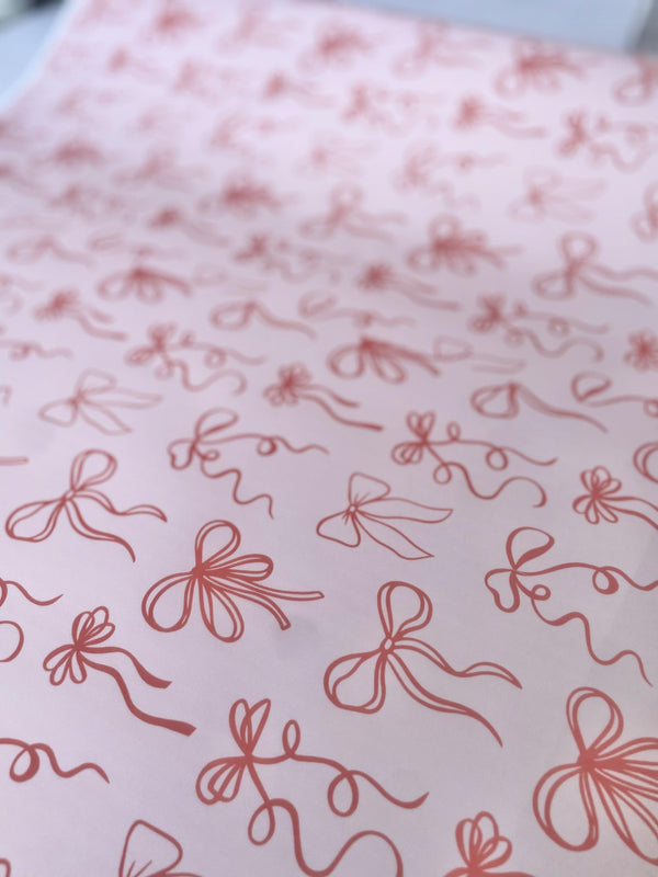 Pink Red Coquette Bow Gift Wrap