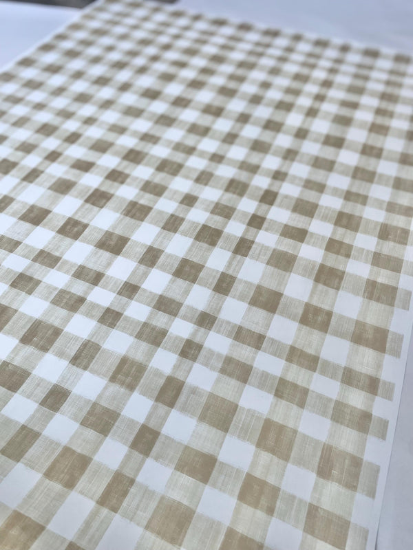 Gingham Wrapping Paper Baby Shower Gift Wrap Paper Soft Brown Boho Beige Bridal Shower Birthday Party Vintage Fall Wrapping Paper