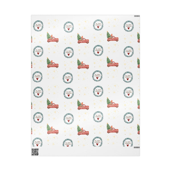 My First Christmas Wrapping Paper New Baby Gift Wrap Baby First Christmas Newborn Xmas Wrapping Paper Keepsake Paper Milestone Christmas