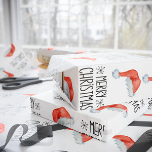 Merry Christmas Wrapping Paper Santa Gift Wrap 2025 Rae Dunn Inspired Kid Wrapping Paper Retro Santa Watercolor Festive Fun Holiday GiftWrap