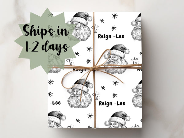 Personalized Santa Gift Wrap Wrapping Paper From Santa Clause Santa Special Gift Wrap Custom Kid Gift Wrap Official Gift Wrap Secret Santa