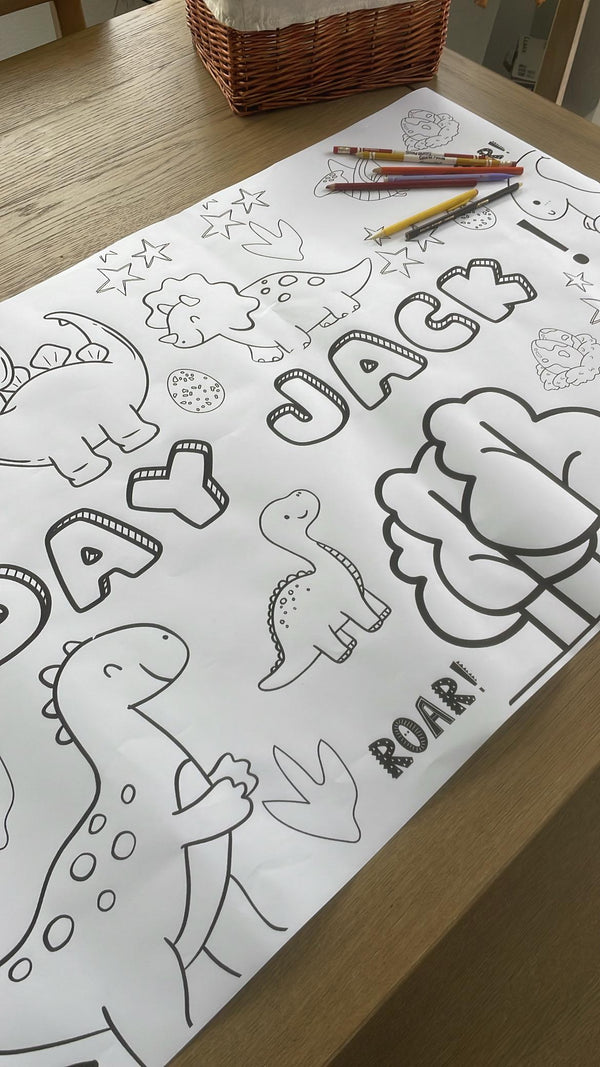 Dinosaur Theme Coloring Banner