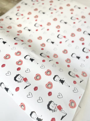 Boopy Vintage 1930s Inspired Wrapping Paper Risqué Miss B Classic Gift Wrap The Boop Girl Nostalgia Grandmother Gift Wrap Lil B Betts Bridal