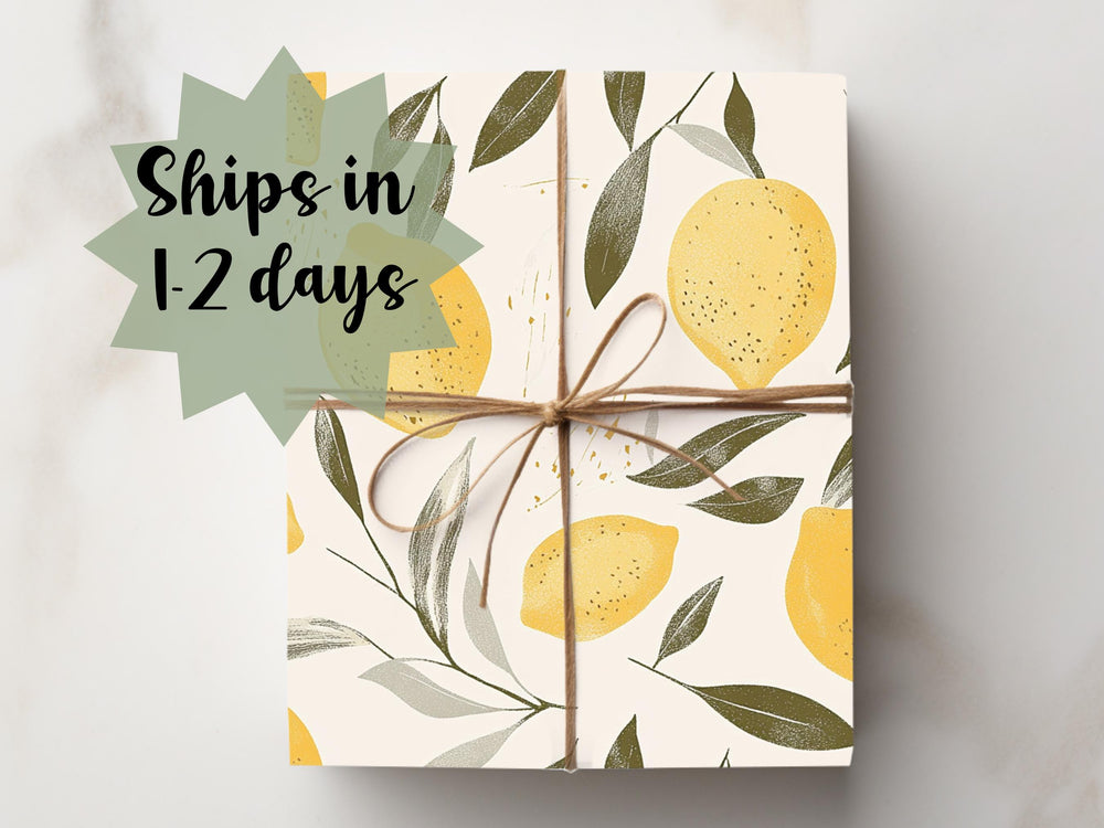 Suttle Lemon Illustration Soft Tone Warm Baby Shower Gift Wrap Wedding Wrapping Paper Birthday Party Gift Fruit Paper Citrus Theme Event