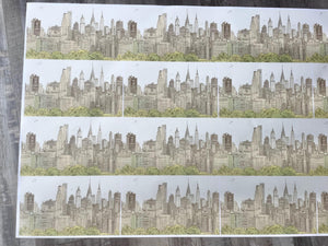 New York Wrapping Paper NYC Gift Wrap NY Drawing Outline Gift Move to NYC Wedding Skyline Gift Wrap Manhattan Paper Brooklyn