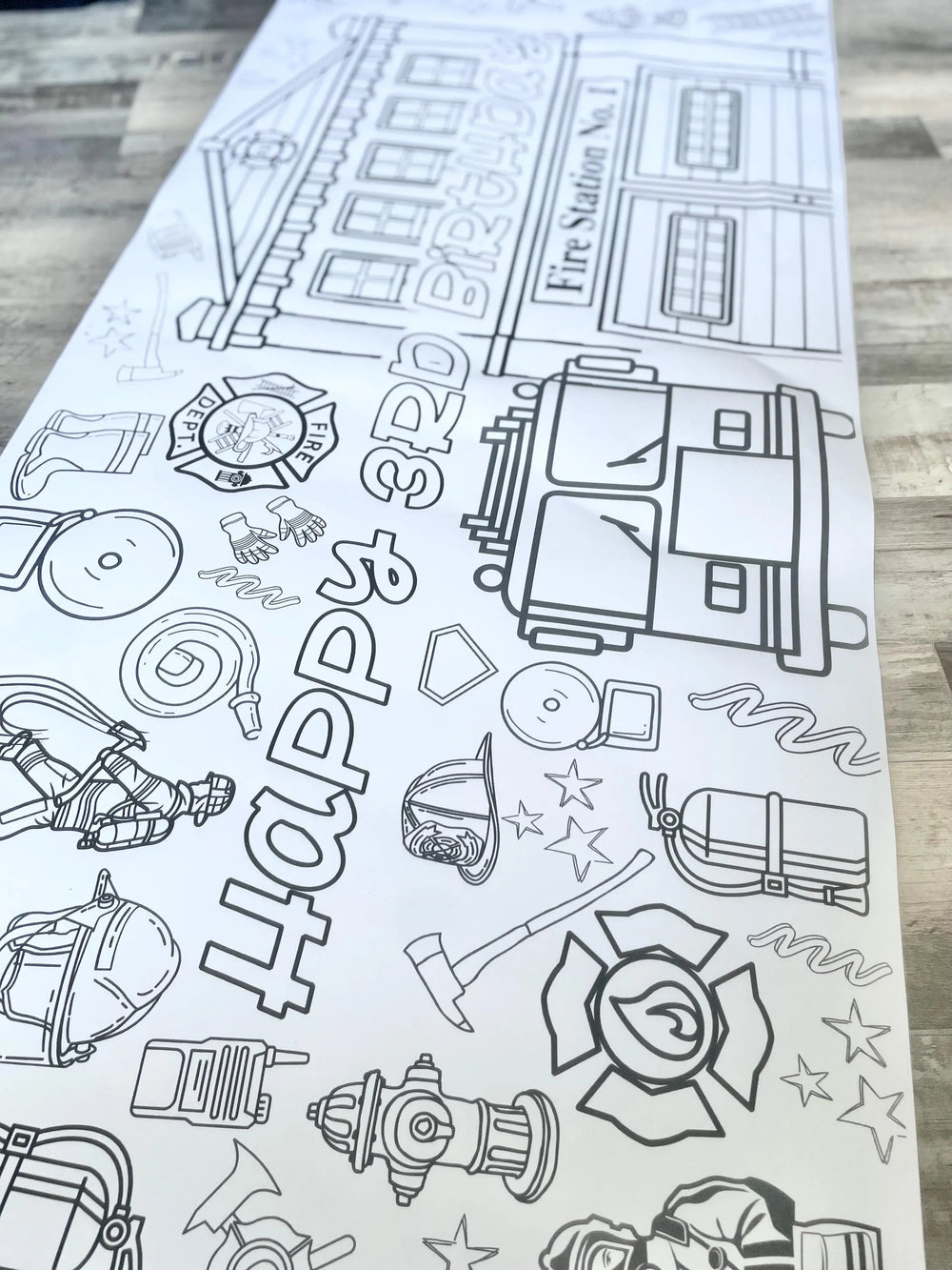 Coloring Banner Firefighter Personalized Birthday