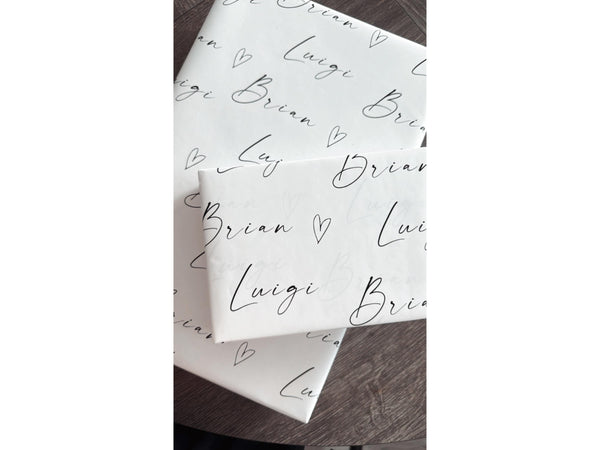 Personalize Couple Name Wrapping Paper Bride and Groom Bridal Shower Gift Wrap Custom Wrapping Paper Elegant Romantic Just Married Unique