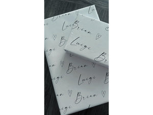 Personalize Couple Name Wrapping Paper Bride and Groom Bridal Shower Gift Wrap Custom Wrapping Paper Elegant Romantic Just Married Unique
