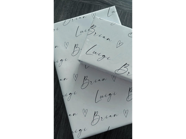Personalize Couple Name Wrapping Paper Bride and Groom Bridal Shower Gift Wrap Custom Wrapping Paper Elegant Romantic Just Married Unique