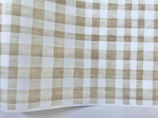 Gingham Wrapping Paper Baby Shower Gift Wrap Paper Soft Brown Boho Beige Bridal Shower Birthday Party Vintage Fall Wrapping Paper