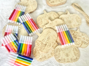6-pack Marker Kit Favor for Goodie Bag Wedding Favor Kid Birthday Party Toddler Art Craft Teacher Gift Preschool Classroom Children Bulk