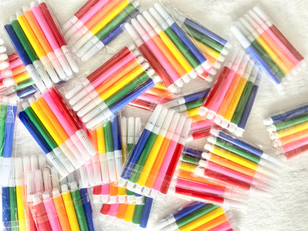 6-pack Marker Kit Favor for Goodie Bag Wedding Favor Kid Birthday Party Toddler Art Craft Teacher Gift Preschool Classroom Children Bulk