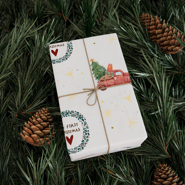 My First Christmas Wrapping Paper New Baby Gift Wrap Baby First Christmas Newborn Xmas Wrapping Paper Keepsake Paper Milestone Christmas