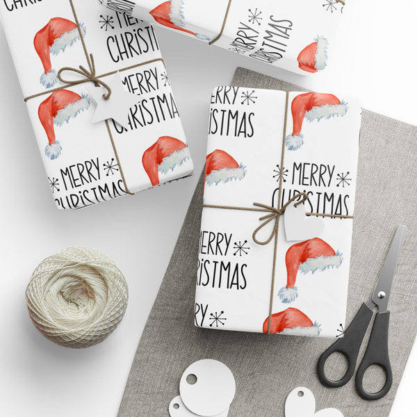 Merry Christmas Wrapping Paper Santa Gift Wrap 2025 Rae Dunn Inspired Kid Wrapping Paper Retro Santa Watercolor Festive Fun Holiday GiftWrap