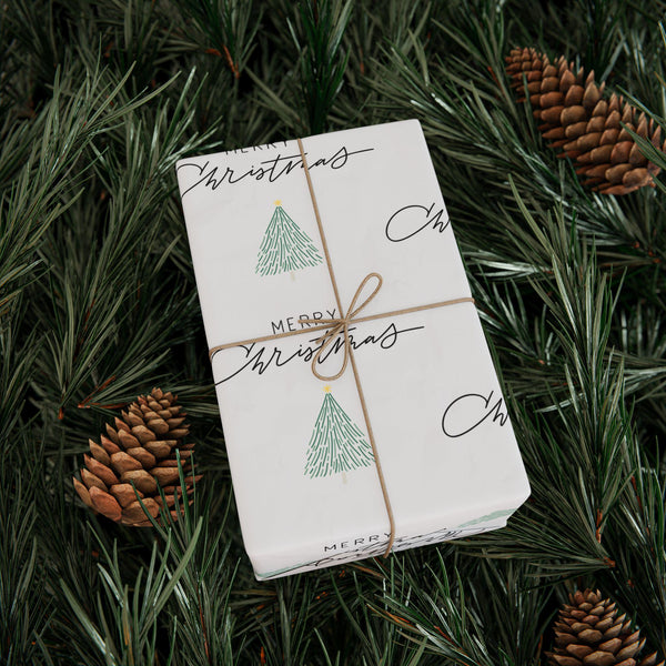 Whimsical Christmas Wrapping Paper Elegant Co-Worker Gift Wrap Neighbor Merry Christmas Cute White Minimalist Gift Wrap idea White Elephant