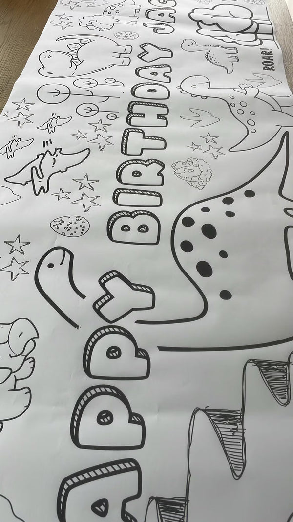 Dinosaur Theme Coloring Banner