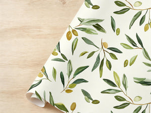 Olive Branch Wrapping Paper Whimsical Baby Shower Olive You Theme Wedding Paper Fruit Gift Wrap Greenery Nature Food Leaves Anniversary