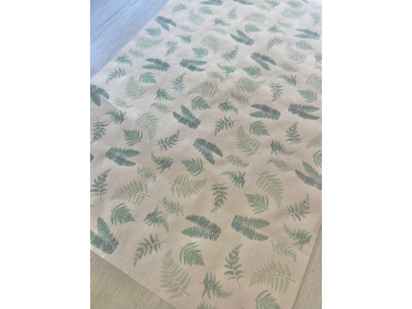Kraft Paper Fern Gift Wrap Nature Greenery Wrapping Paper Recycled Sustainable Birthday Gift Event Hand Pressed Inspired Sage Green Gift