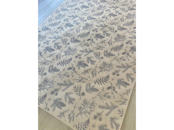 Kraft Paper Fern Gift Wrap Nature Greenery Wrapping Paper Recycled Sustainable Birthday Gift Event Hand Pressed Inspired Sage Green Gift