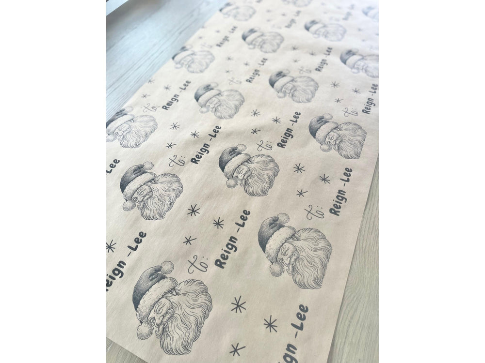 Personalized Name From Santa Clause Wrapping Paper Kraft Unique Christmas Gift Wrap for Kids From the North Pole Recycled Secret Santa