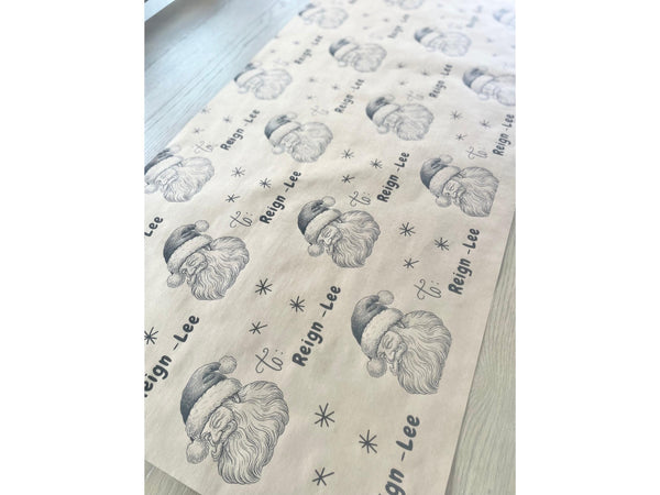 Personalized Name From Santa Clause Wrapping Paper Kraft Unique Christmas Gift Wrap for Kids From the North Pole Recycled Secret Santa