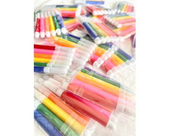 6-pack Marker Kit Favor for Goodie Bag Wedding Favor Kid Birthday Party Toddler Art Craft Teacher Gift Preschool Classroom Children Bulk