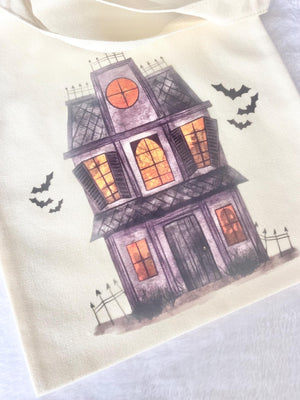 Custom Trick or Treat Tote Bag Name Personalized Halloween Goodie Bag for Kid Matching Cousin Holiday Bag Reusable Eco Friendly Candy Bag