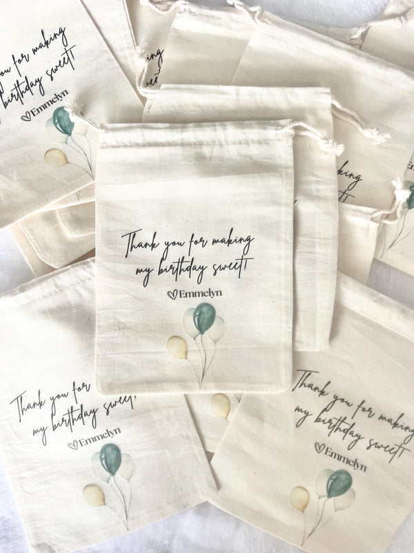 Personalized Baby Shower Favor Ideas Thank You for Showing Our Baby Love Gift Whimsical Favor Bag Drawstring Canvas Bulk Custom Name