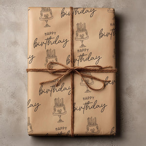 Recycled Happy Birthday Gift Wrap